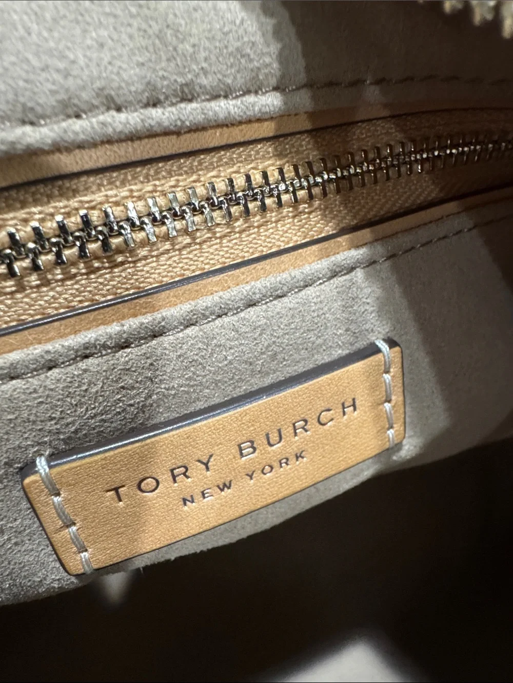 Tory Burch Denim T Monogram Bag with Leather Trim NWT